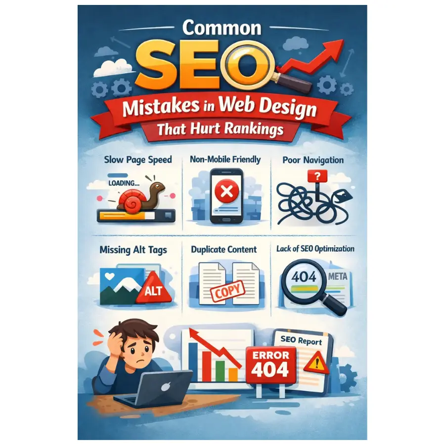 SEO mistakes in web design that hurt website rankings