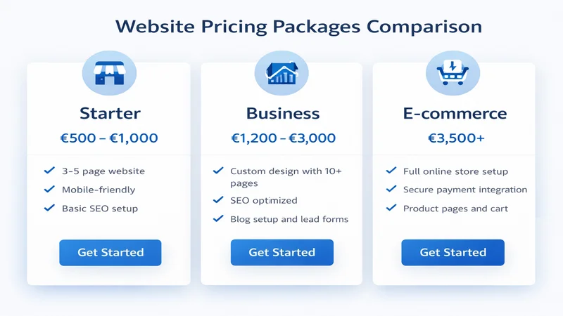 website pricing packages Cyprus starter business ecommerce
